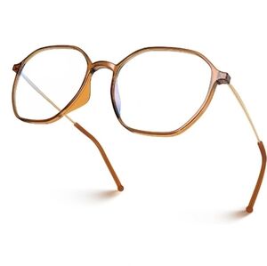 Blue Light Blocking Glasses Anti Glare Eye Protection Brown Frame